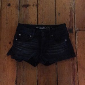 American Eagle black denim shorts.